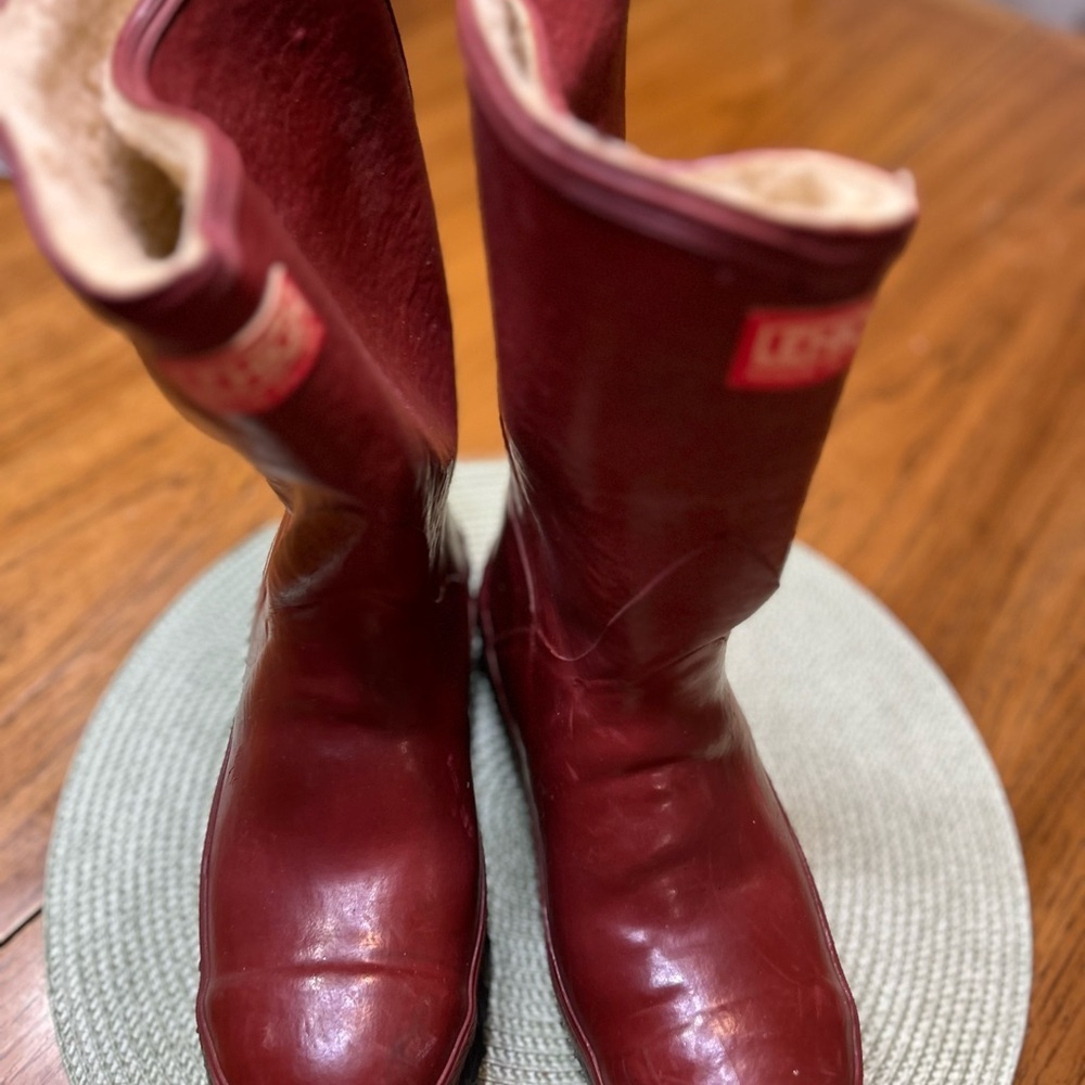Vintage Lehigh Steel Toe Boots Mens 7 Red Ranger Rubber Safety Sherpa Lined - Picture 11 of 14